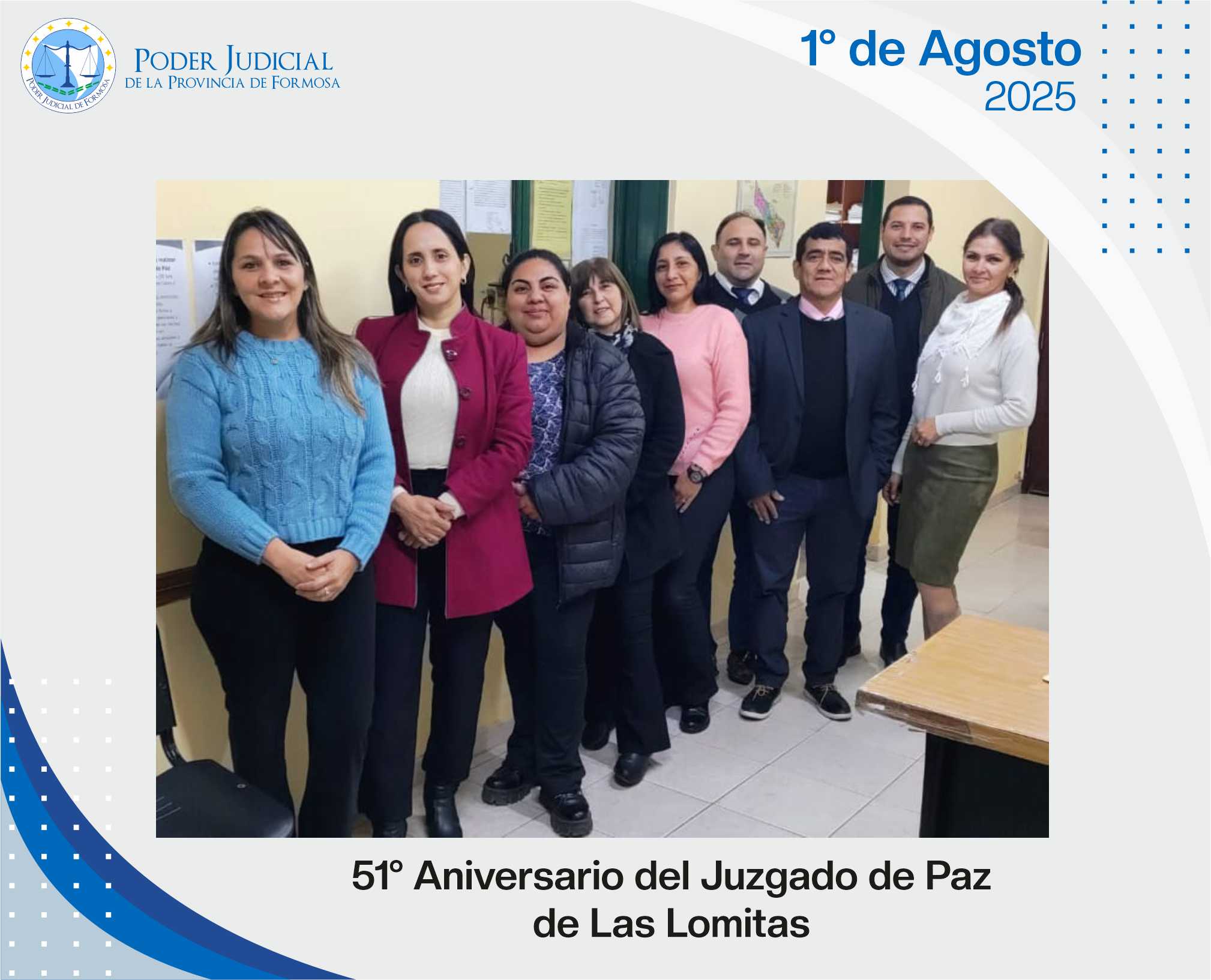 Efemérides - 51º Aniversario Juzgado de Paz Las Lomitas