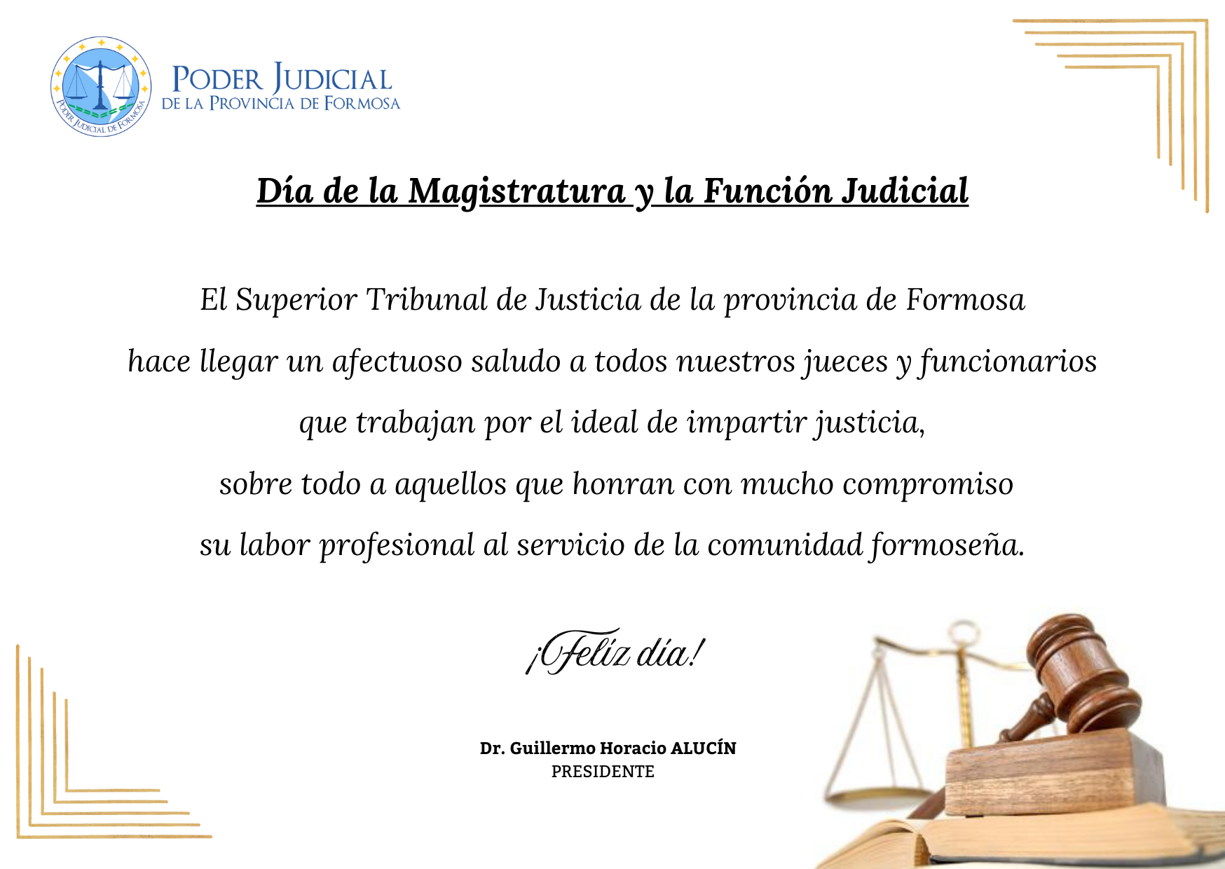 Salutación Día de la Magistratura y la Función Judicial