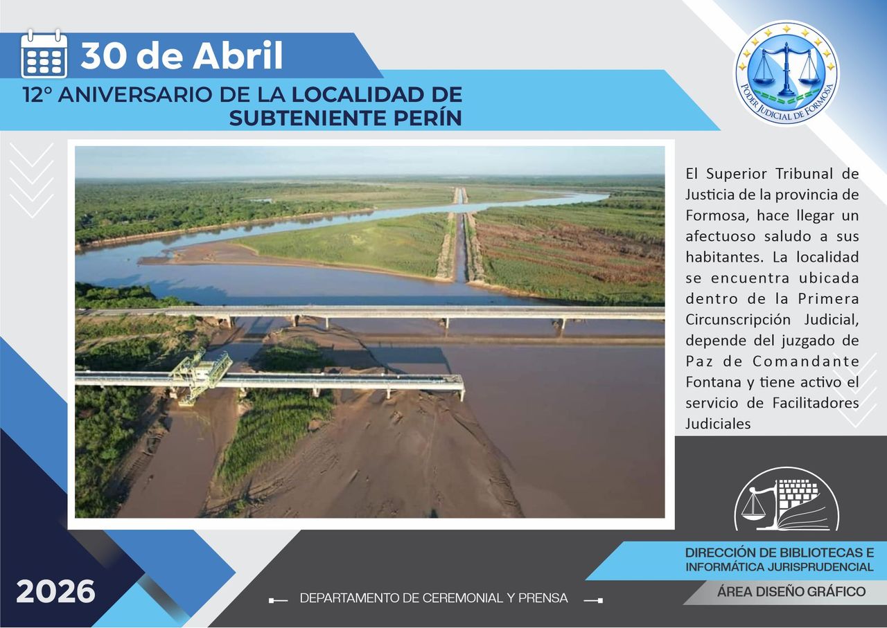 Efemérides - Aniversario localidad Subteniente Perín